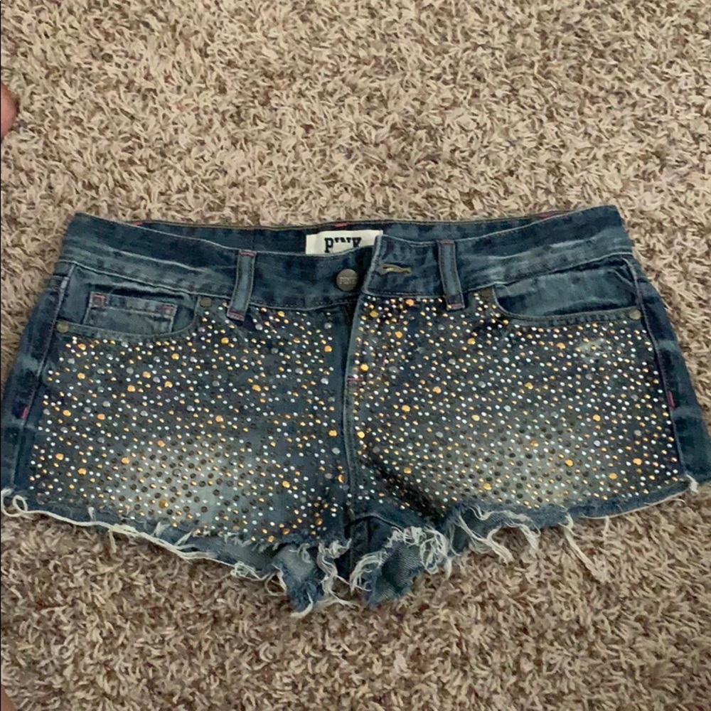 PINK Victoria’s Secret denim bedazzled shorts